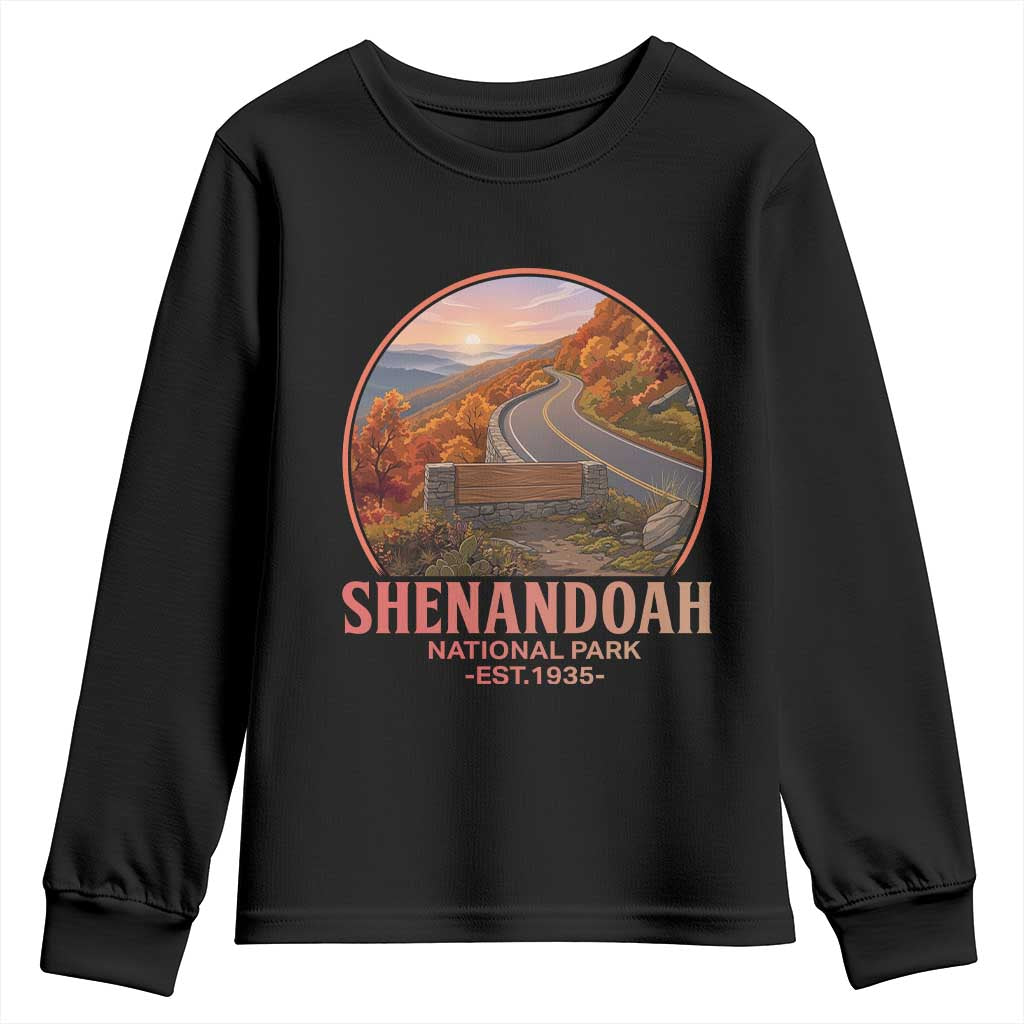 Shenandoah National Park Youth Sweatshirt Vintage Virginia Mountain Landscape