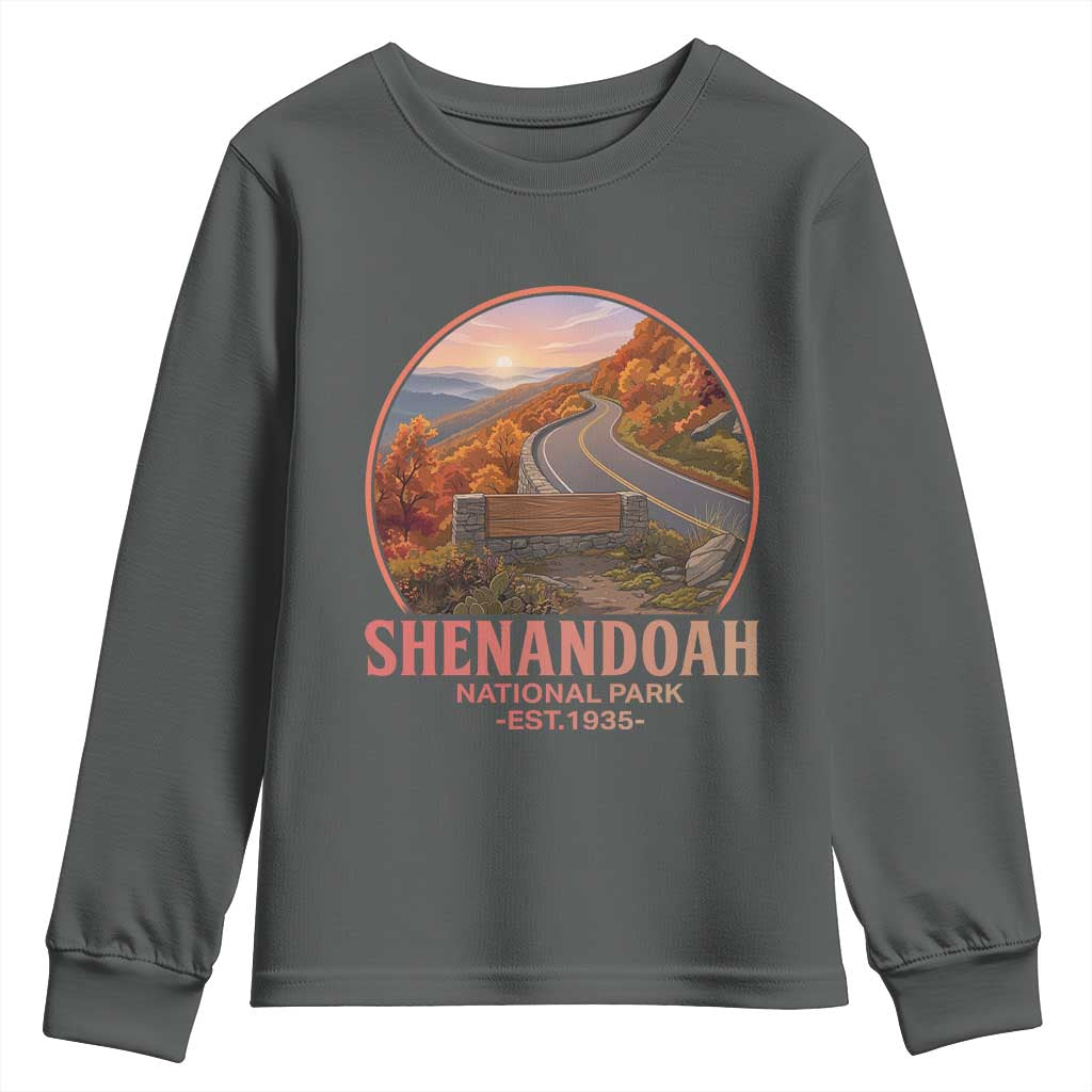 Shenandoah National Park Youth Sweatshirt Vintage Virginia Mountain Landscape