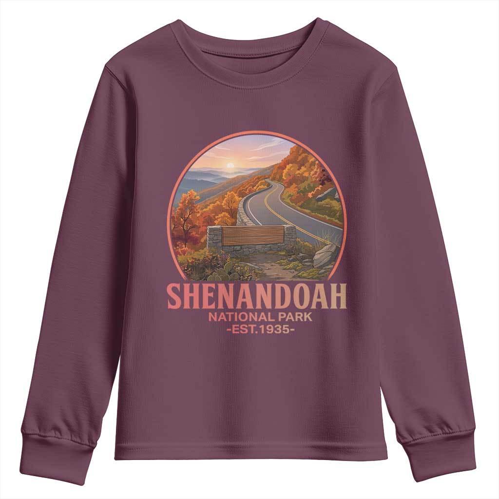 Shenandoah National Park Youth Sweatshirt Vintage Virginia Mountain Landscape