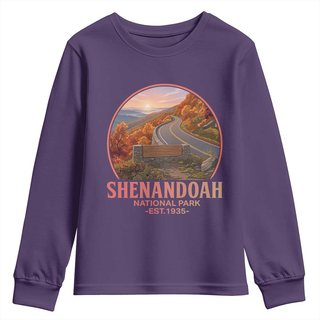 Shenandoah National Park Youth Sweatshirt Vintage Virginia Mountain Landscape