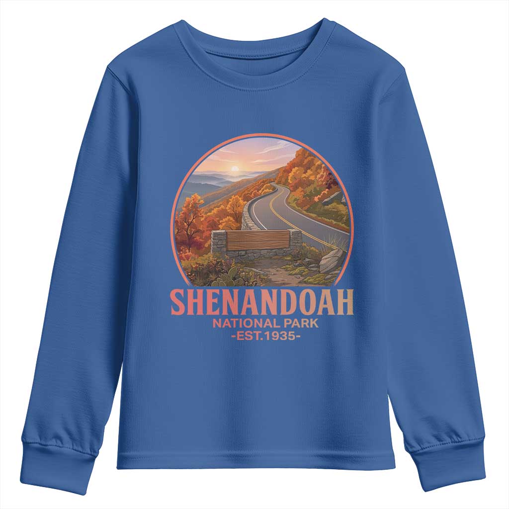 Shenandoah National Park Youth Sweatshirt Vintage Virginia Mountain Landscape