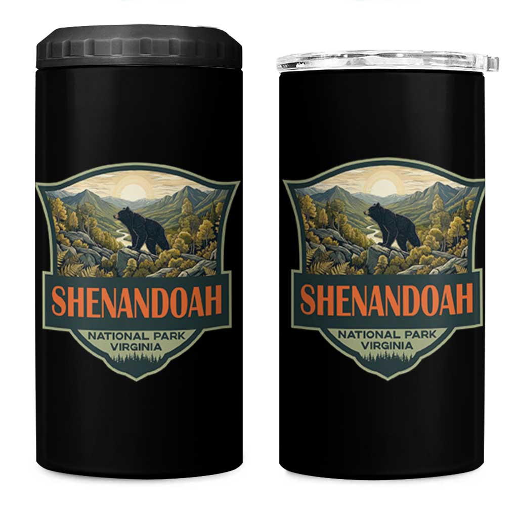 Shenandoah National Park 4 in 1 Can Cooler Tumbler Virginia Black Bear Mountain