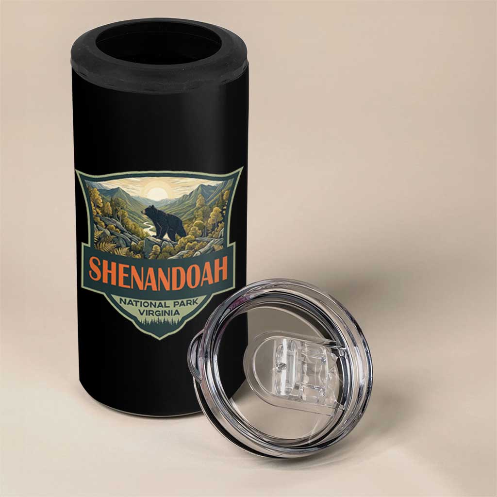Shenandoah National Park 4 in 1 Can Cooler Tumbler Virginia Black Bear Mountain