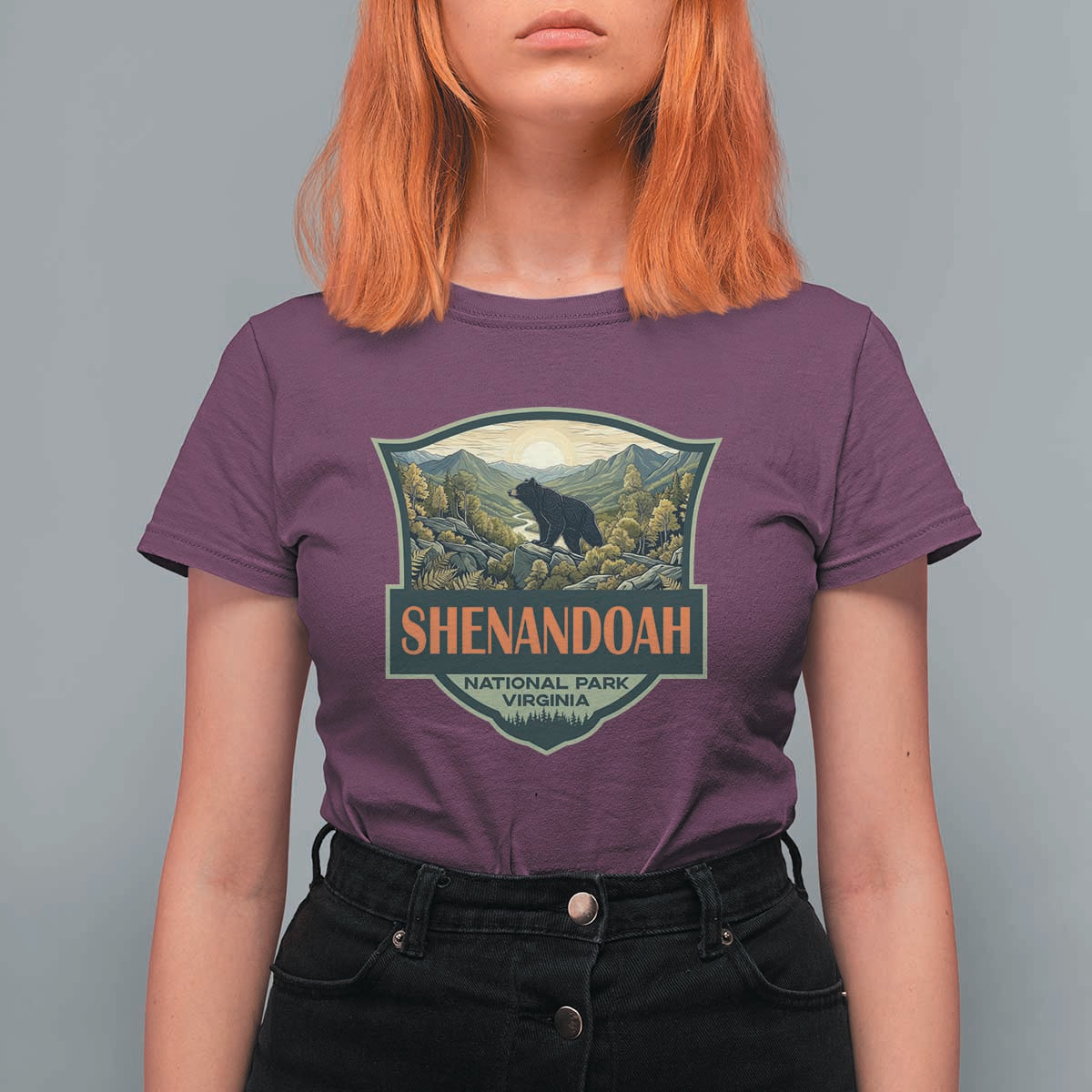 Shenandoah National Park T Shirt For Women Virginia Black Bear Mountain