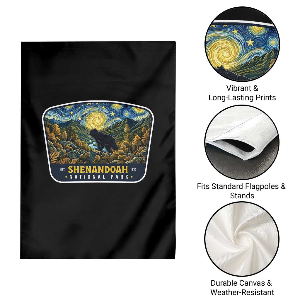 Shenandoah National Park Garden Flag Starry Night Virginia Bear Mountain