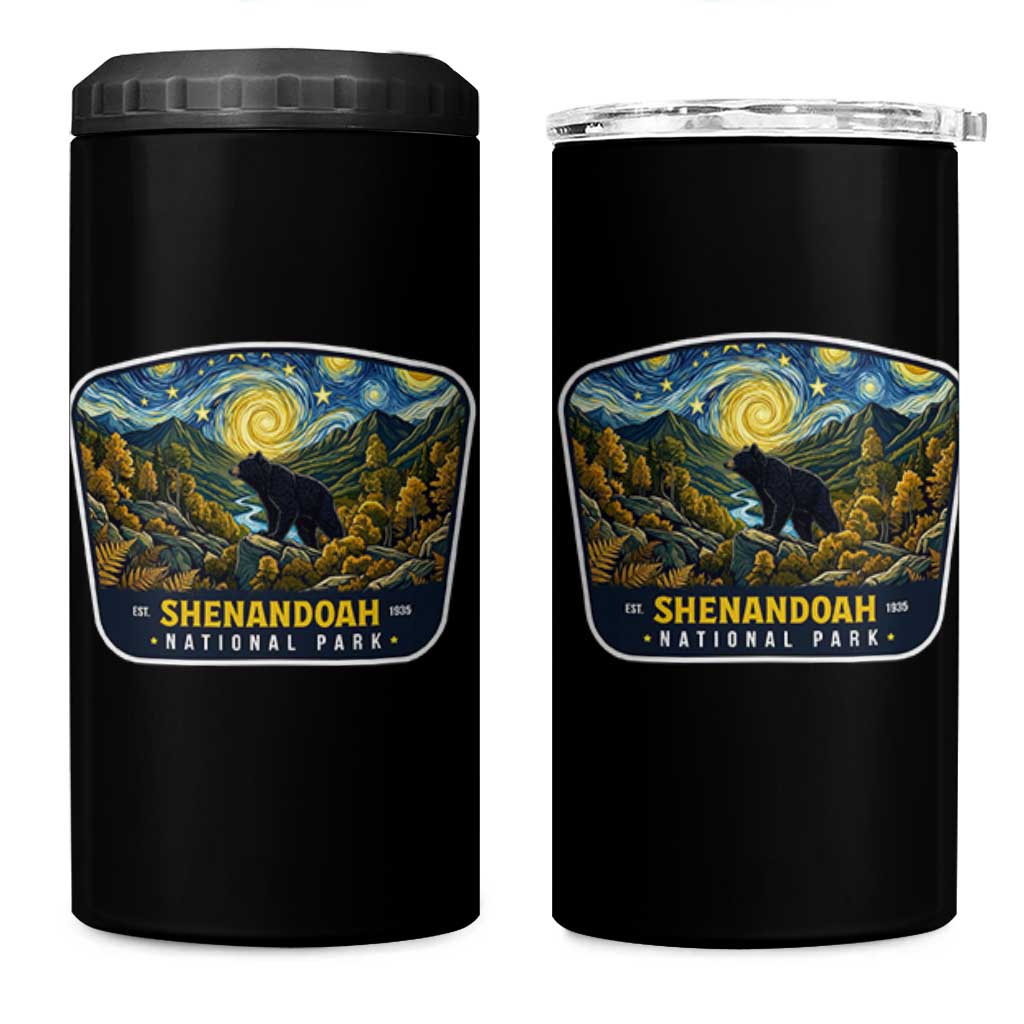 Shenandoah National Park 4 in 1 Can Cooler Tumbler Starry Night Virginia Bear Mountain