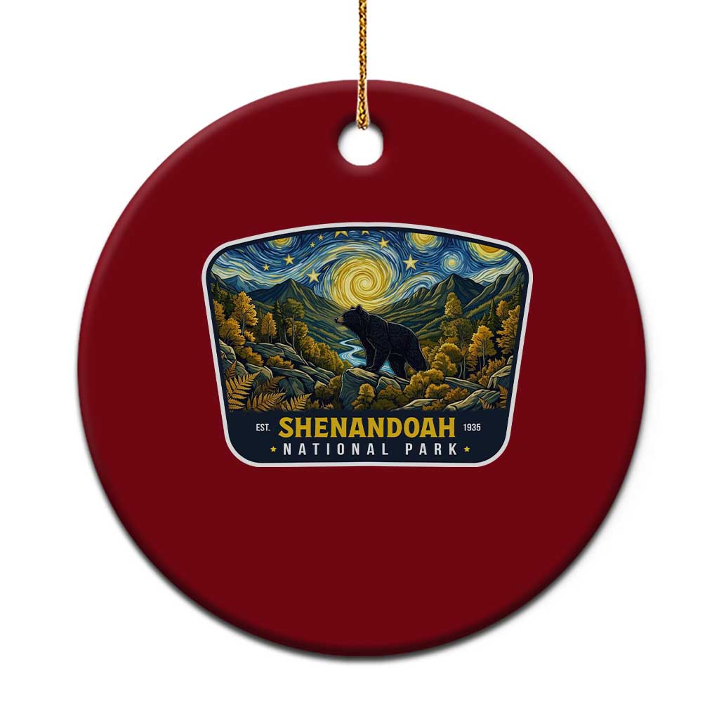 Shenandoah National Park Ceramic Ornament Starry Night Virginia Bear Mountain