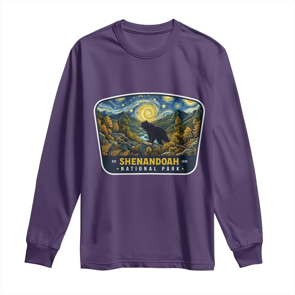 Shenandoah National Park Long Sleeve Shirt Starry Night Virginia Bear Mountain