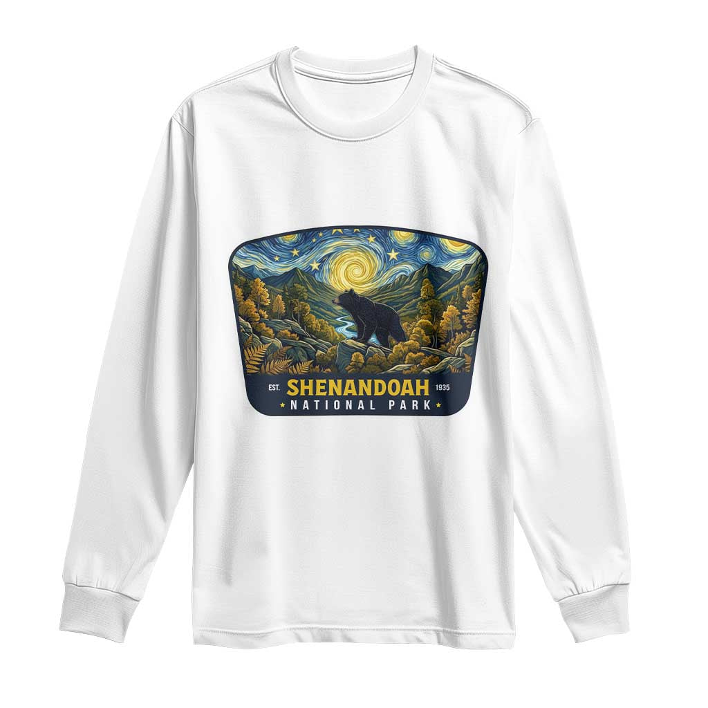 Shenandoah National Park Long Sleeve Shirt Starry Night Virginia Bear Mountain