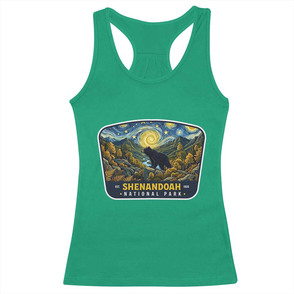 Shenandoah National Park Racerback Tank Top Starry Night Virginia Bear Mountain