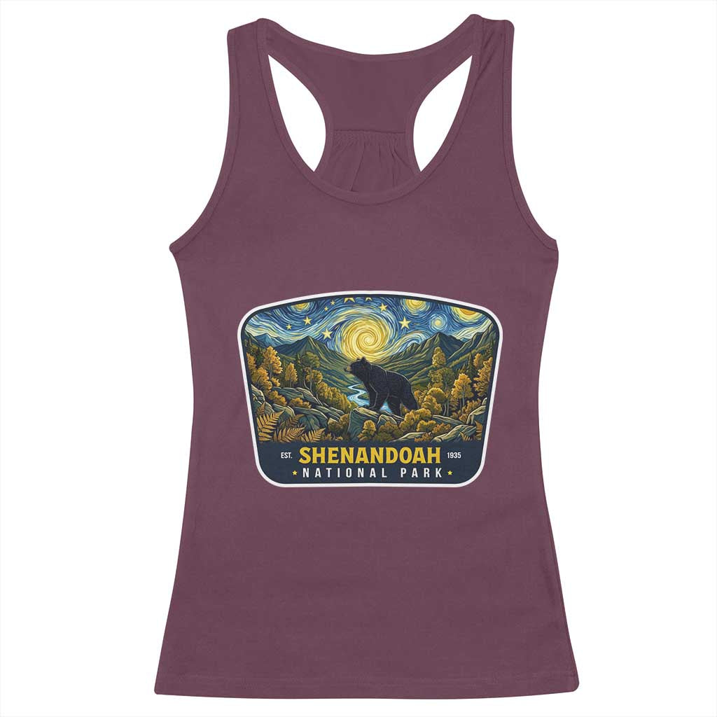 Shenandoah National Park Racerback Tank Top Starry Night Virginia Bear Mountain