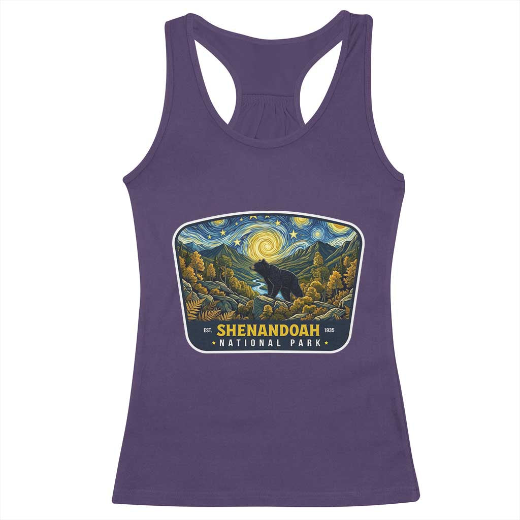 Shenandoah National Park Racerback Tank Top Starry Night Virginia Bear Mountain