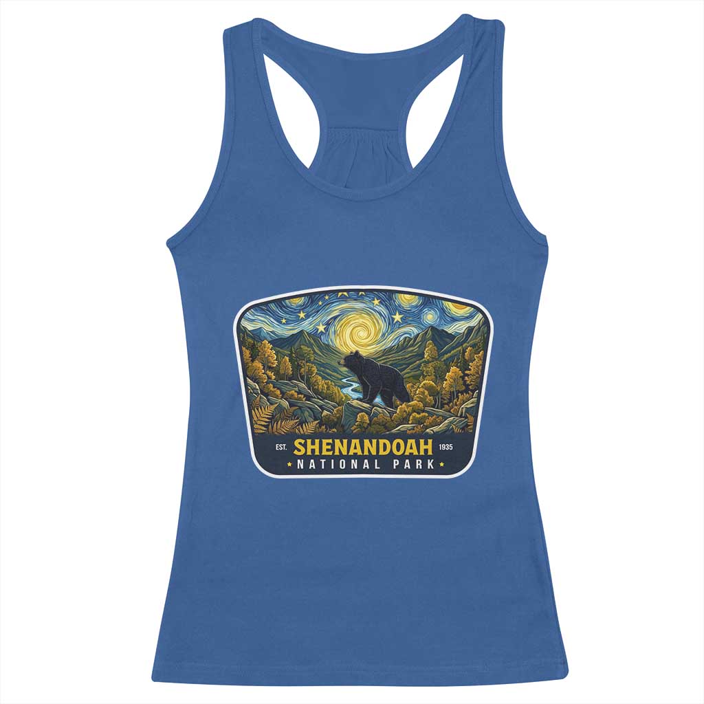Shenandoah National Park Racerback Tank Top Starry Night Virginia Bear Mountain