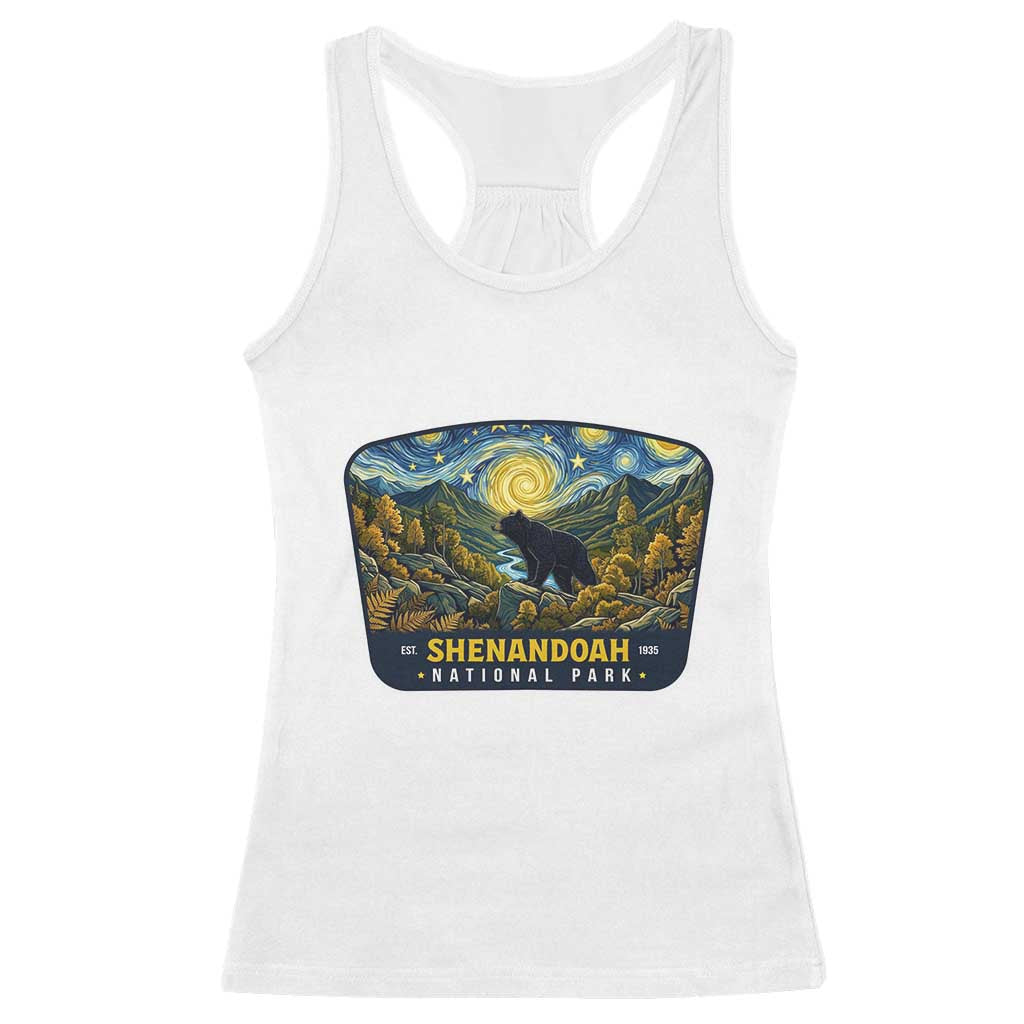 Shenandoah National Park Racerback Tank Top Starry Night Virginia Bear Mountain