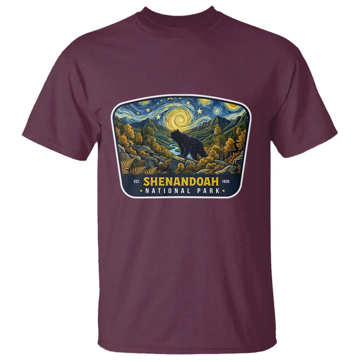Shenandoah National Park T Shirt Starry Night Virginia Bear Mountain