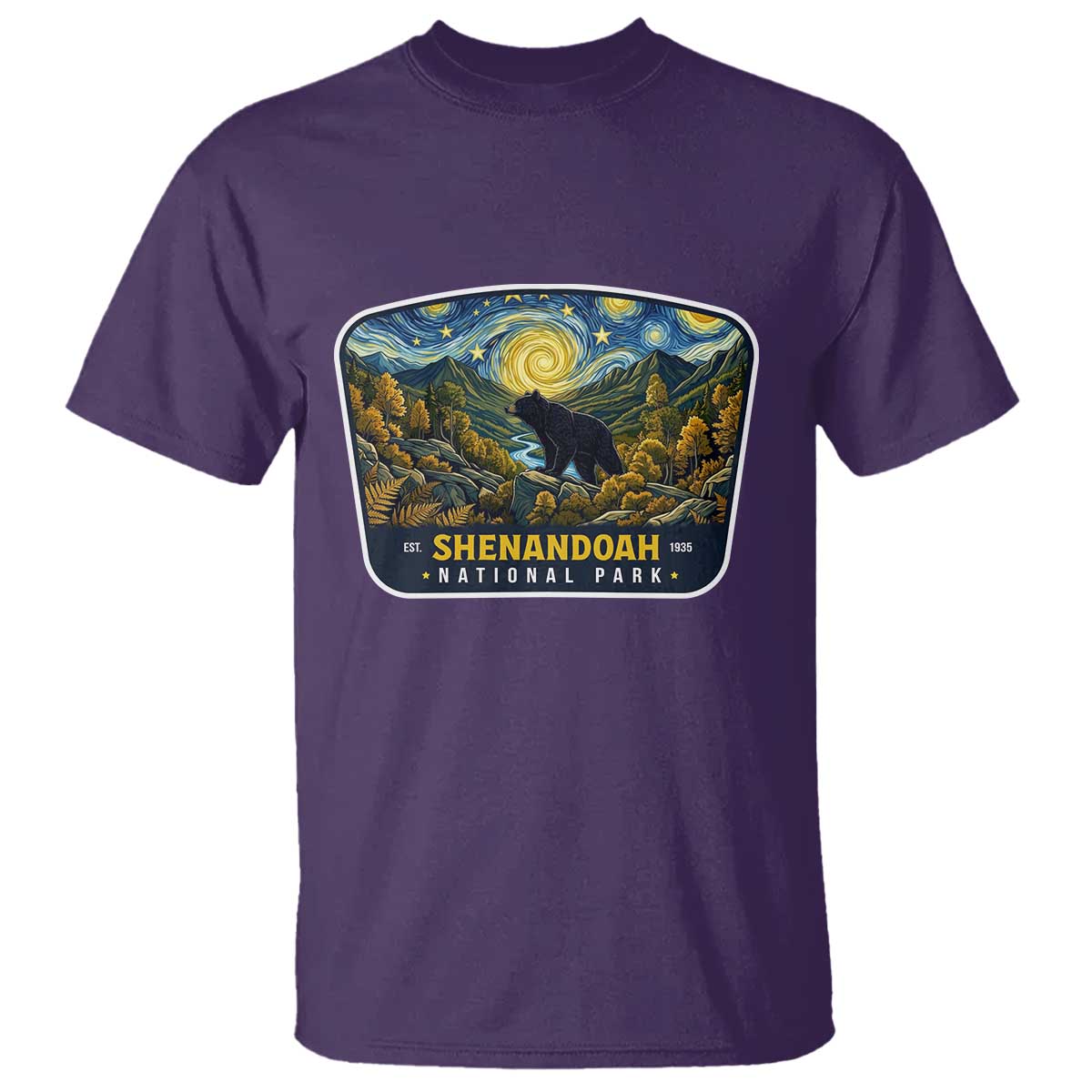 Shenandoah National Park T Shirt Starry Night Virginia Bear Mountain