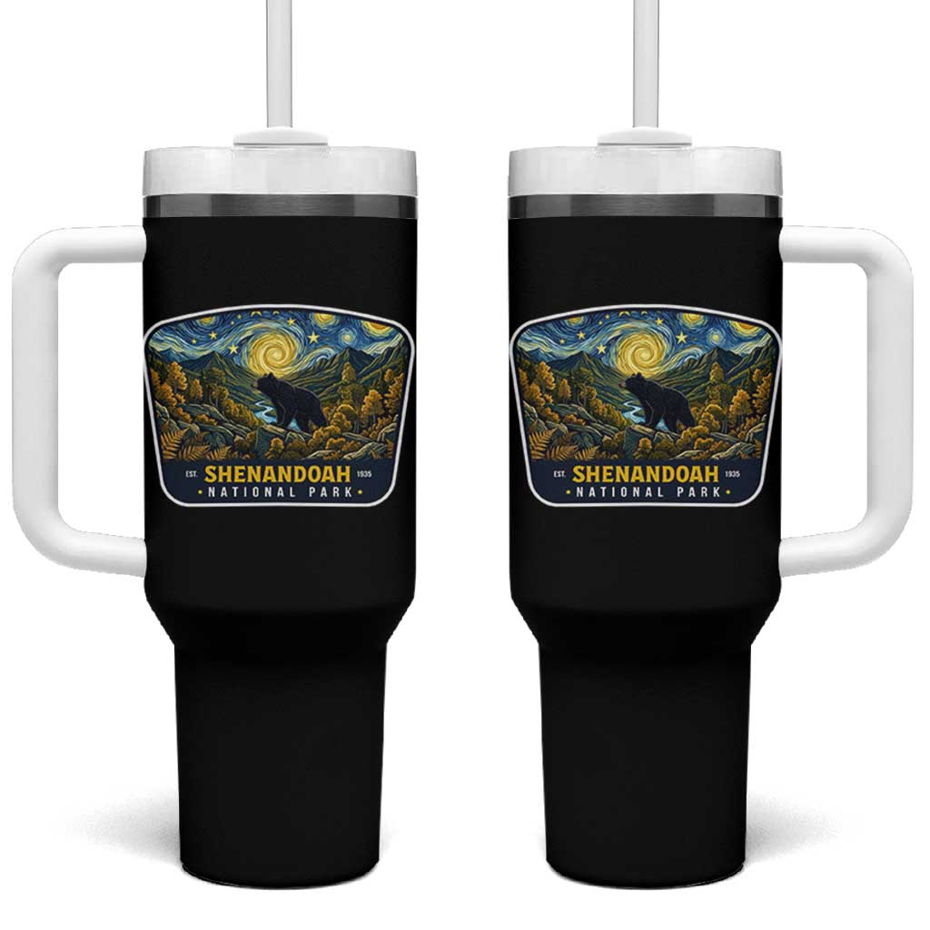 Shenandoah National Park Tumbler With Handle Starry Night Virginia Bear Mountain