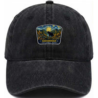 Shenandoah National Park Washed Cotton Baseball Cap Starry Night Virginia Bear Mountain