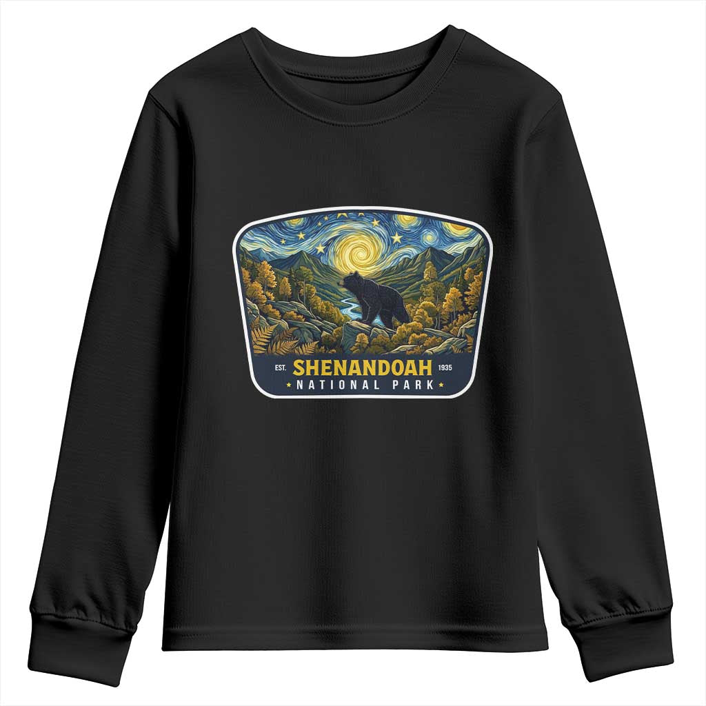 Shenandoah National Park Youth Sweatshirt Starry Night Virginia Bear Mountain