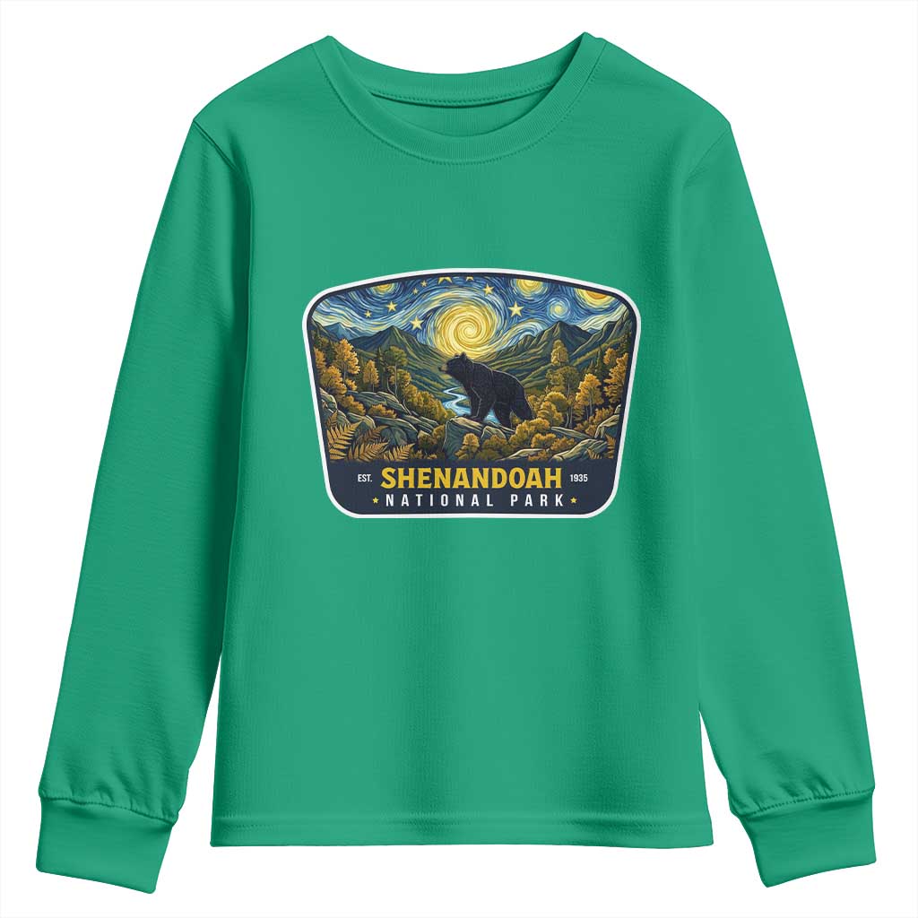 Shenandoah National Park Youth Sweatshirt Starry Night Virginia Bear Mountain