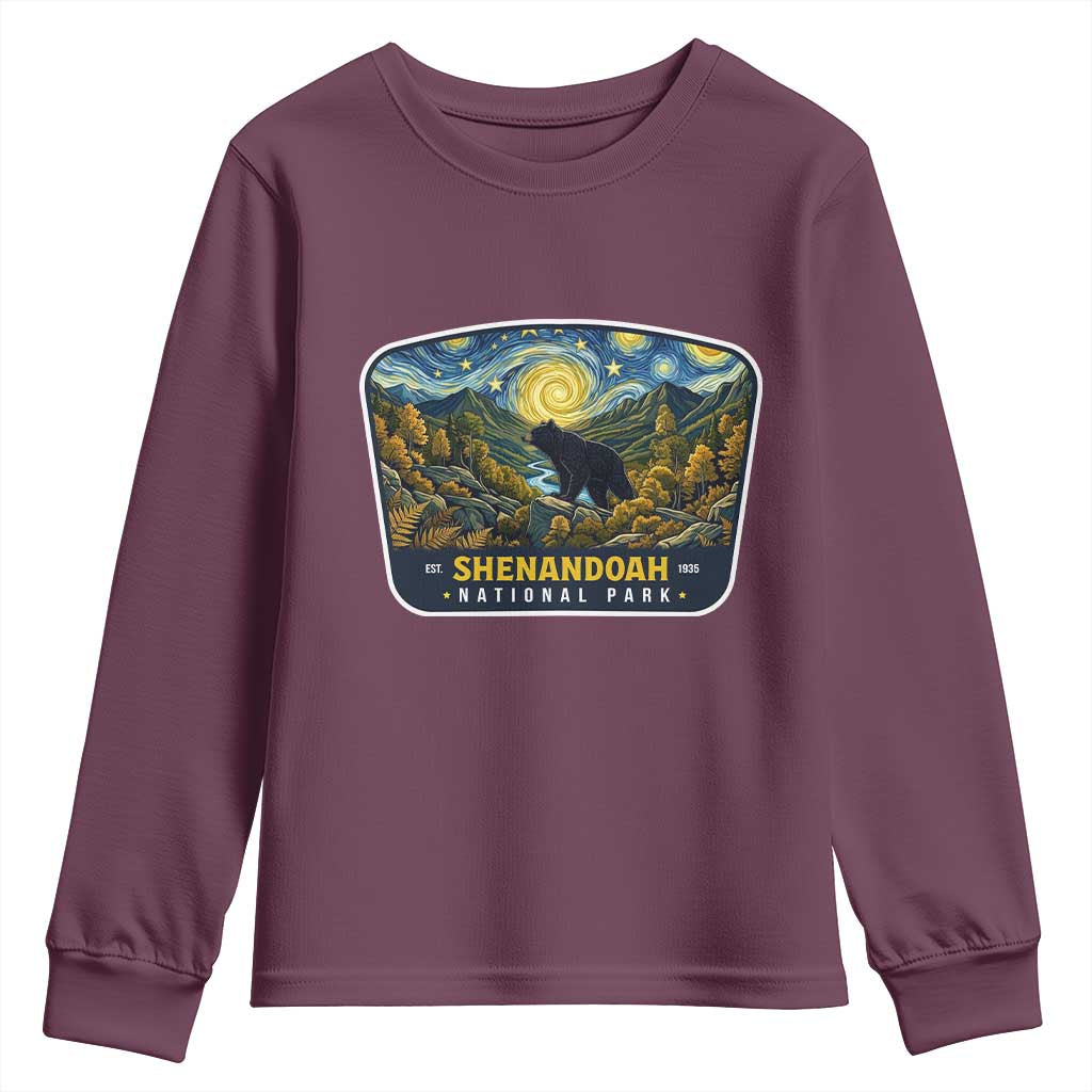 Shenandoah National Park Youth Sweatshirt Starry Night Virginia Bear Mountain
