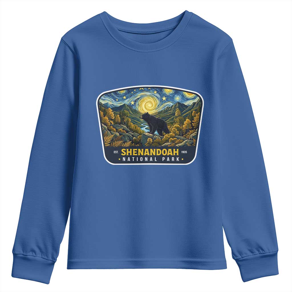 Shenandoah National Park Youth Sweatshirt Starry Night Virginia Bear Mountain