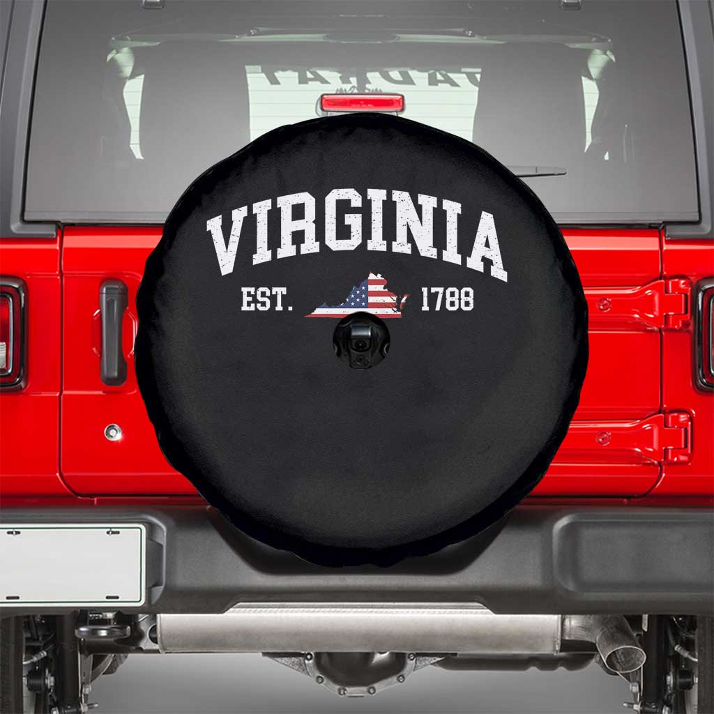 Virginia American Flag Map Spare Tire Cover State Travel Souvenir