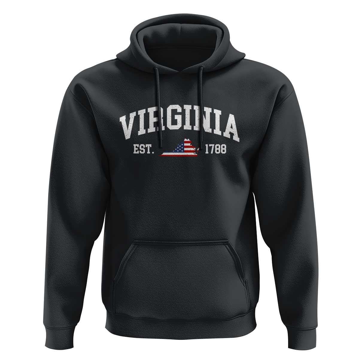 Virginia American Flag Map Hoodie State Travel Souvenir