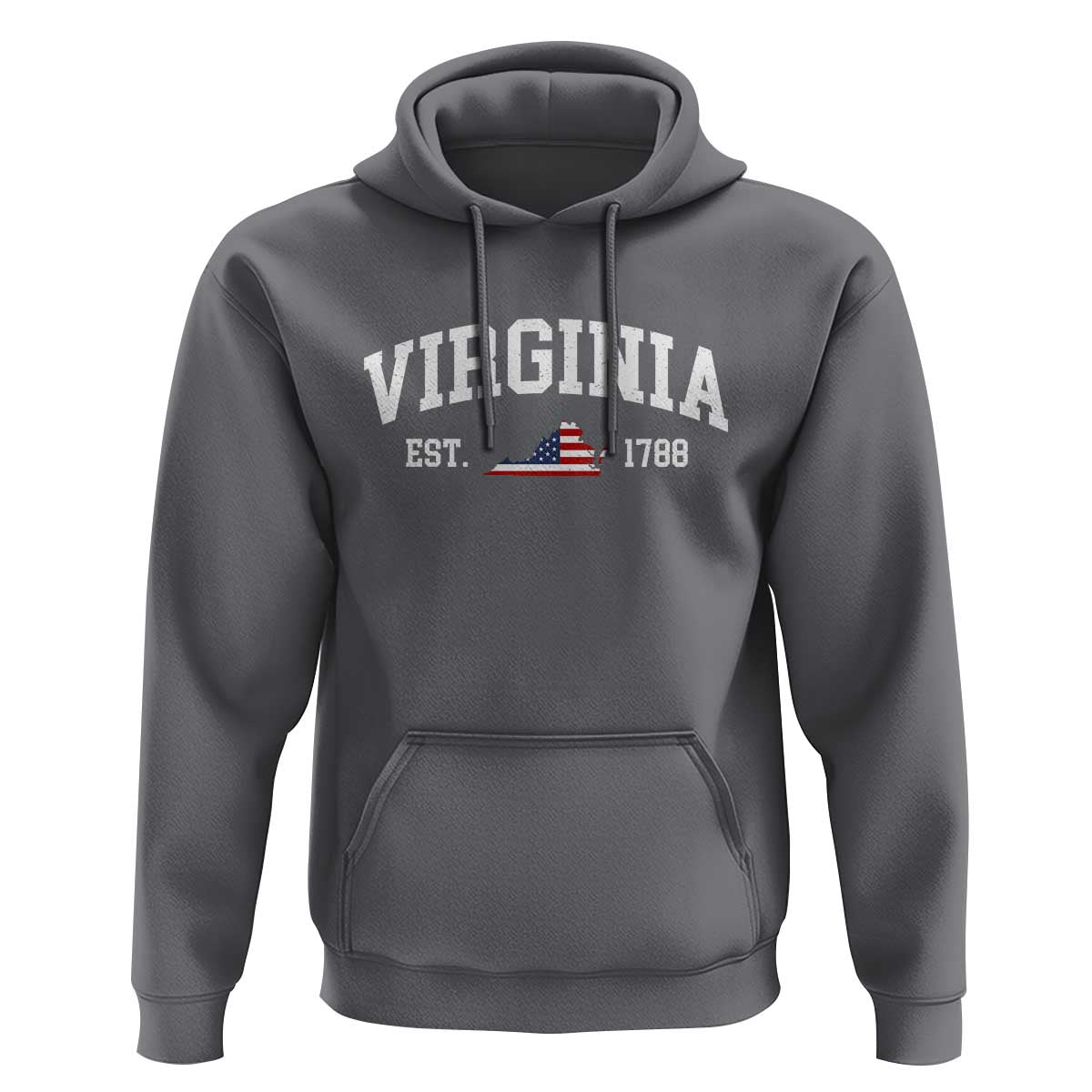 Virginia American Flag Map Hoodie State Travel Souvenir