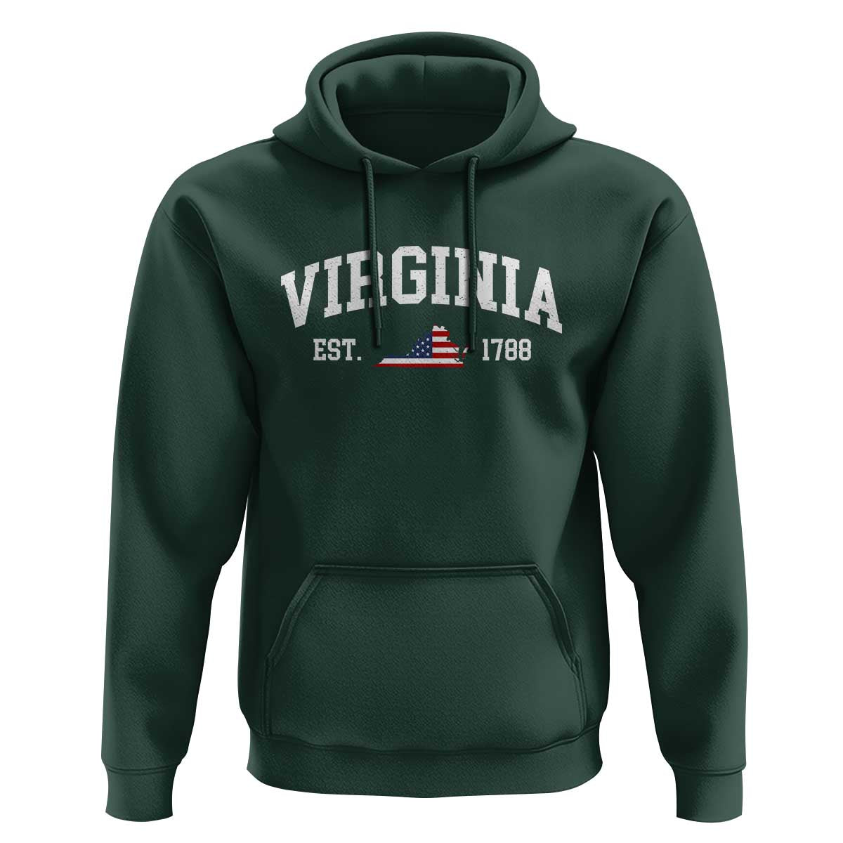 Virginia American Flag Map Hoodie State Travel Souvenir