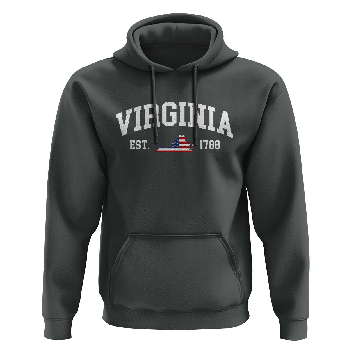 Virginia American Flag Map Hoodie State Travel Souvenir