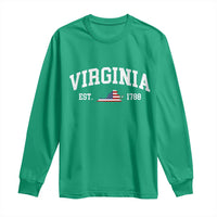 Virginia American Flag Map Long Sleeve Shirt State Travel Souvenir