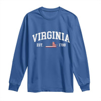 Virginia American Flag Map Long Sleeve Shirt State Travel Souvenir