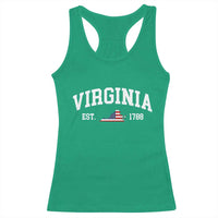Virginia American Flag Map Racerback Tank Top State Travel Souvenir