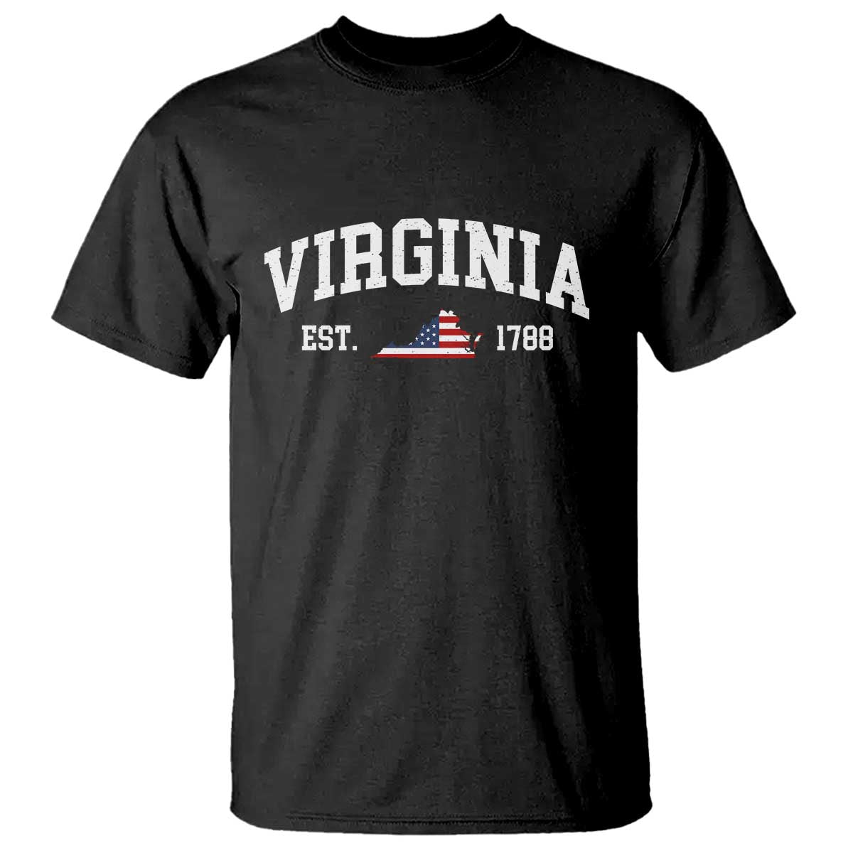 Virginia American Flag Map T Shirt State Travel Souvenir