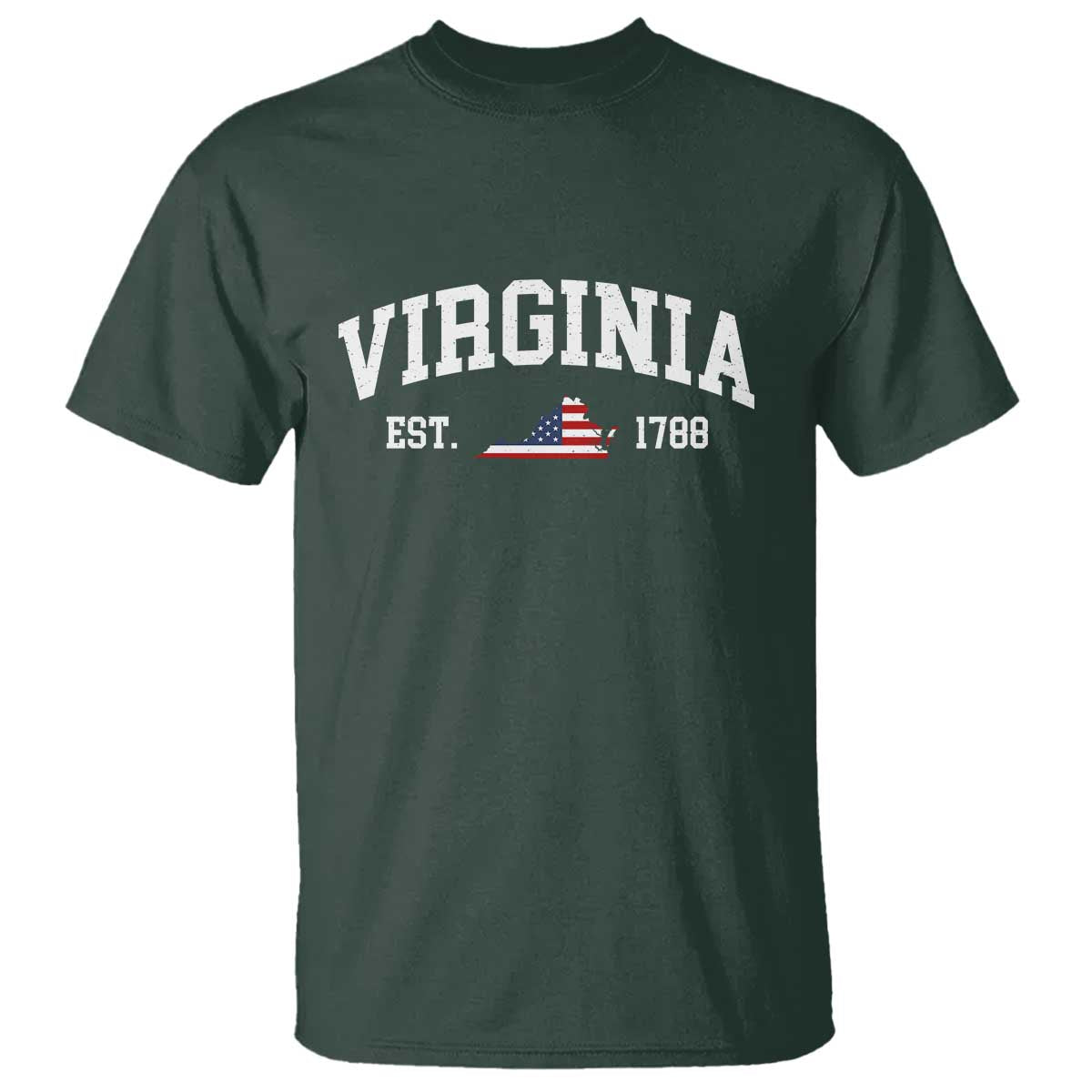 Virginia American Flag Map T Shirt State Travel Souvenir