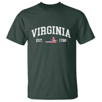Virginia American Flag Map T Shirt State Travel Souvenir