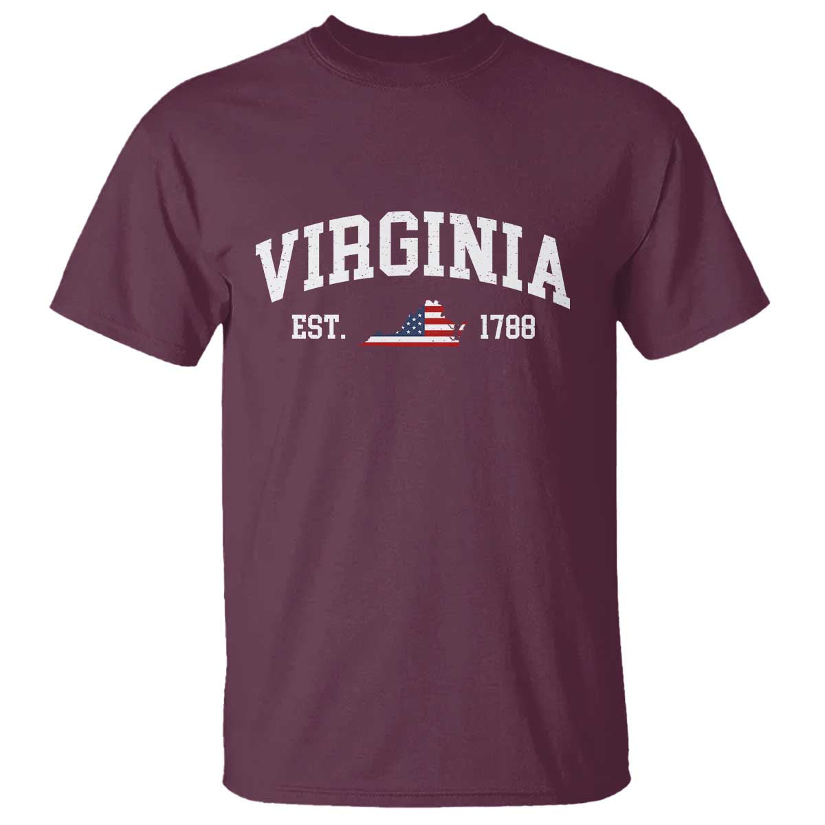 Virginia American Flag Map T Shirt State Travel Souvenir