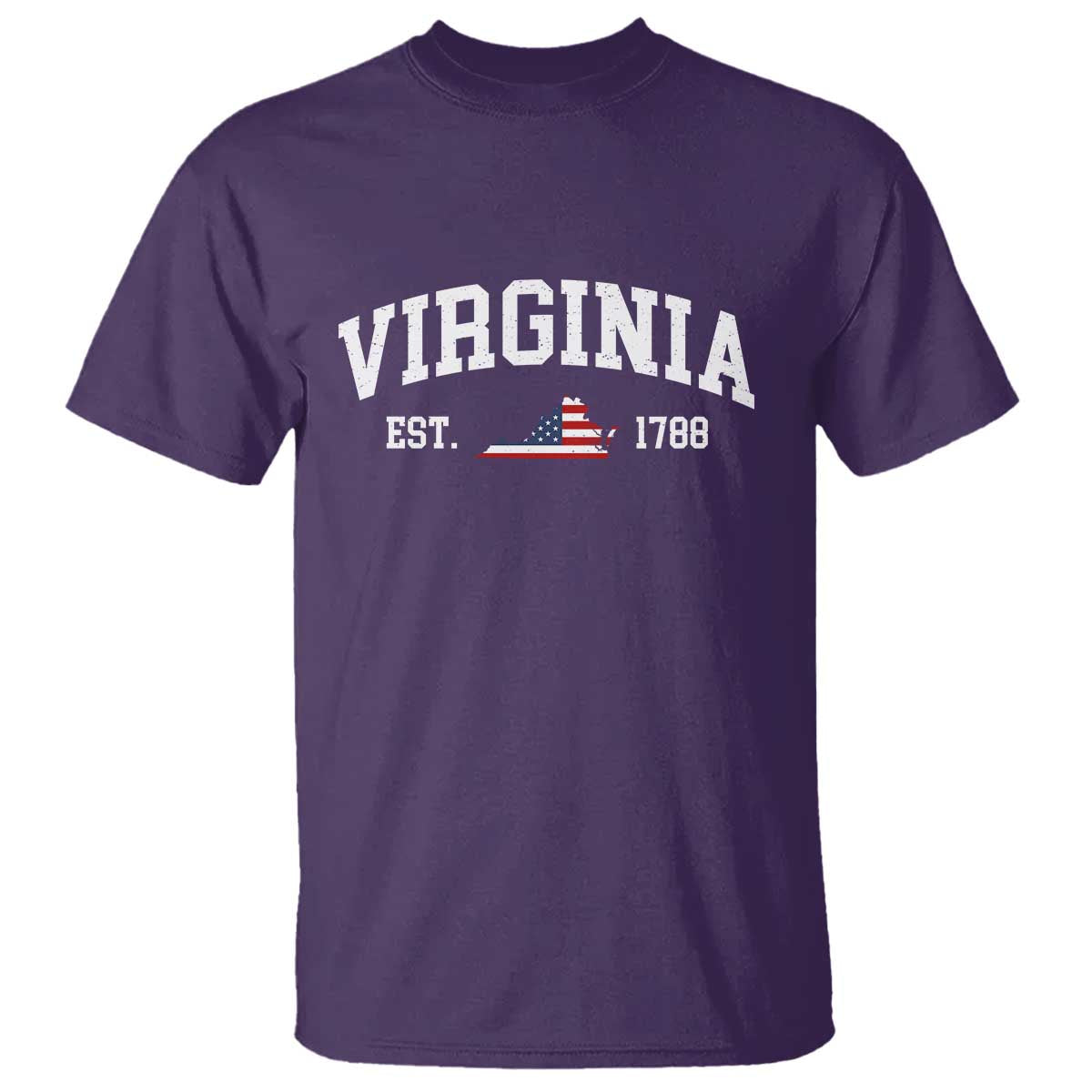 Virginia American Flag Map T Shirt State Travel Souvenir