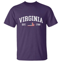 Virginia American Flag Map T Shirt State Travel Souvenir