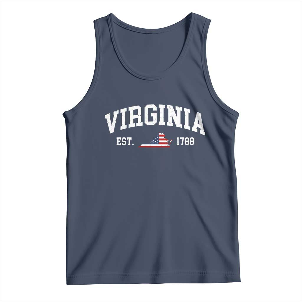 Virginia American Flag Map Tank Top State Travel Souvenir