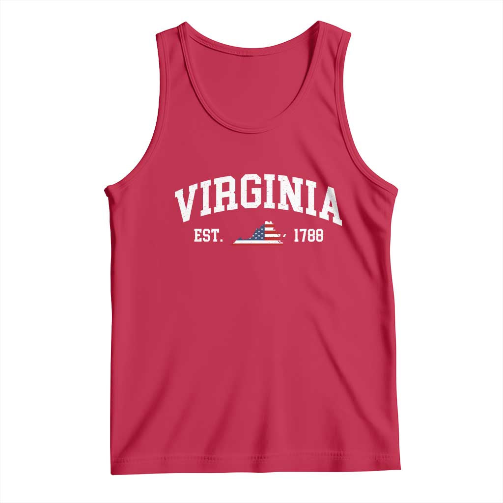 Virginia American Flag Map Tank Top State Travel Souvenir