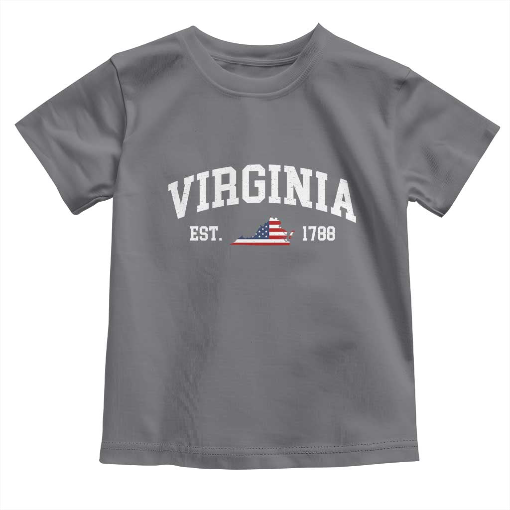 Virginia American Flag Map Toddler T Shirt State Travel Souvenir