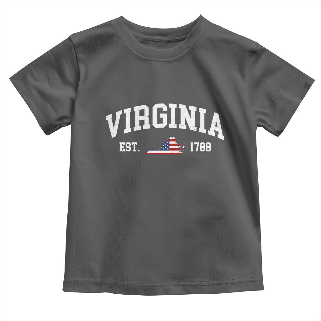 Virginia American Flag Map Toddler T Shirt State Travel Souvenir