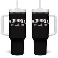 Virginia American Flag Map Tumbler With Handle State Travel Souvenir