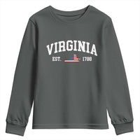 Virginia American Flag Map Youth Sweatshirt State Travel Souvenir