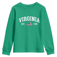 Virginia American Flag Map Youth Sweatshirt State Travel Souvenir