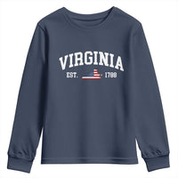 Virginia American Flag Map Youth Sweatshirt State Travel Souvenir