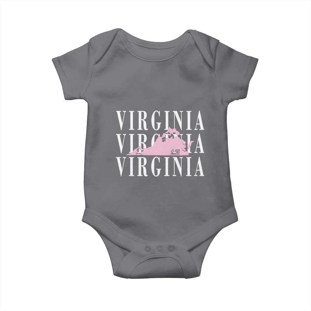 Virginia State Map Baby Onesie East Coast State Pride Travel Gift