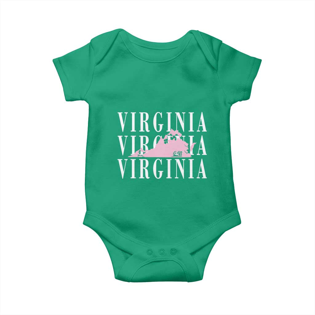 Virginia State Map Baby Onesie East Coast State Pride Travel Gift
